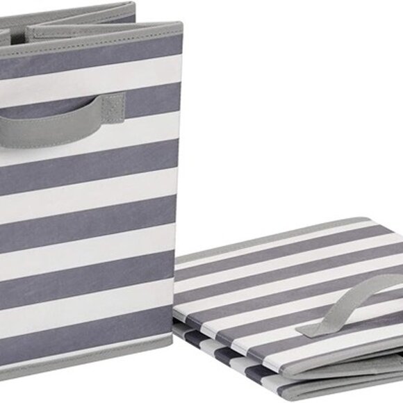 NEW Pack of 6 Fabric Storage Cube Organizer with Handles, 10.5 x 10.5 x 11 Inch, - Picture 6 of 8